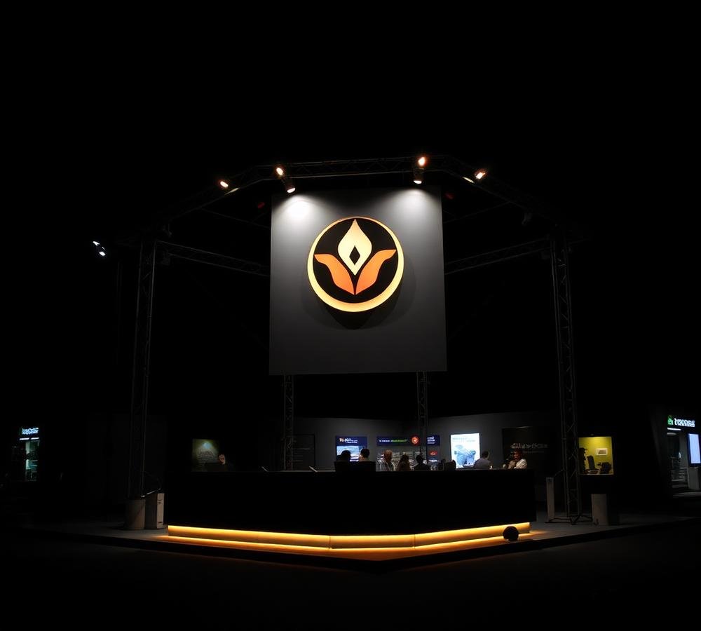 Stand isla con zona de reuniones